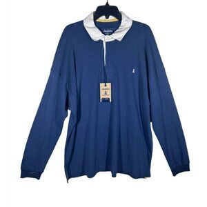 Chubbies Shirt Mens XL Rugby Blue With White Collar Long Sleeve NEW